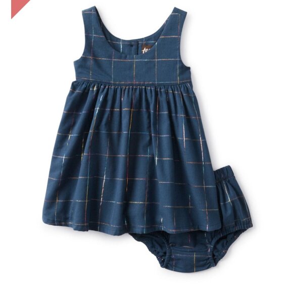 NWT Tea Collection Metallic Grid Dress Size 18-24 Months - Picture 7 of 7